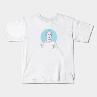 Mark Zuckerberg Line Art Kids T-Shirt